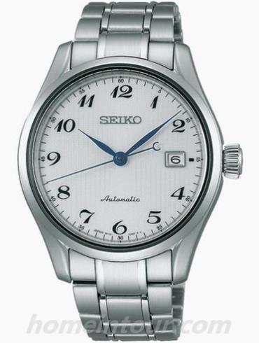 精工SPB035J1男表Presage系列-银白色表带/表径40.5mm