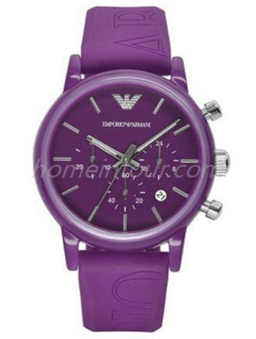 阿玛尼AR1059情侣表LUIGI系列-紫色表带/表径41mm