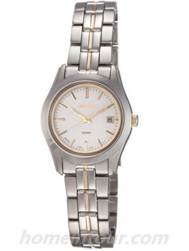 精工SXDB37J1女表Quartz Pair系列-银色表带/表径28mm