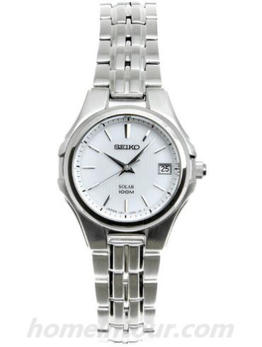 精工SUT043J1女表Solar系列-银色表带/表径30mm