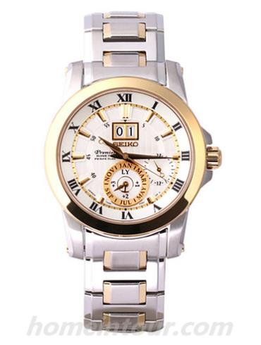 精工SNP094J1男表Premier系列-间金色表带/表径&#8211;