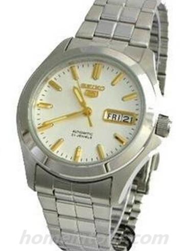 精工SNKK72J1男表Seiko 5系列-银色表带/表径44mm