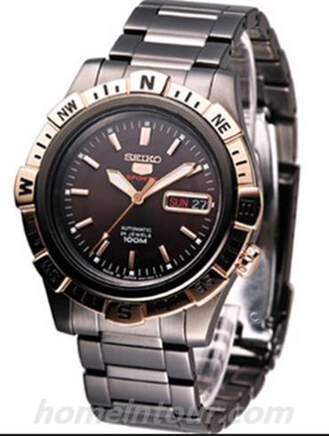 精工SRP148J1男表Seiko 5系列-银色表带/表径43mm