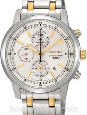 精工SNDC29J1男表Chronograph系列-间金色表带/表径&#8211;