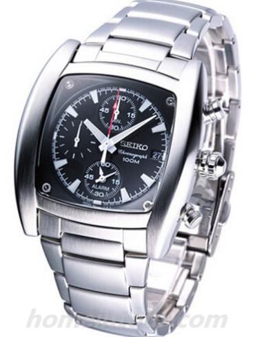 精工SNAA97J1男表Chronograph系列-银色表带/表径&#8211;