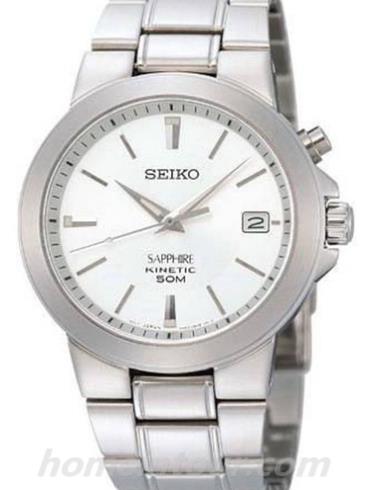 精工SKA321J1男表Kinetic系列-银色表带/表径40mm