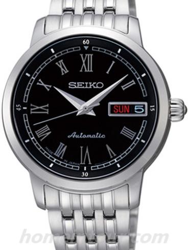 精工SRP393J1情侣表Presage系列-银色表带/表径34mm