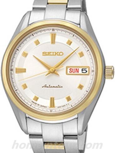 精工SRP894J1情侣表Presage系列-间金色表带/表径34mm