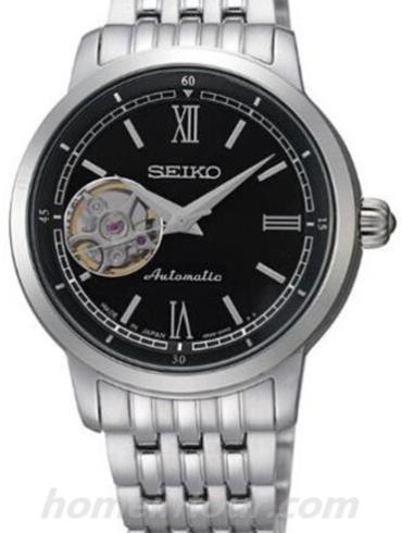 精工SSA119J1情侣表Presage系列-银色表带/表径33.8mm