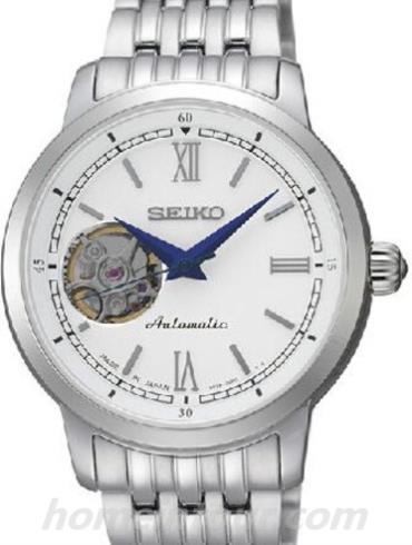 精工SSA117J1情侣表Presage系列-银色表带/表径33.8mm