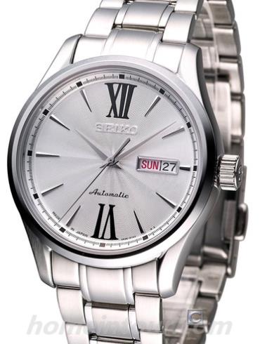 精工SRP323J1男表Presage系列-银色表带/表径40mm
