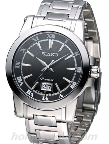 精工SUR015J1情侣表Premier系列-银色表带/表径41.5mm