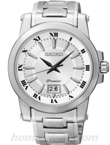 精工SUR013J1情侣表Premier系列-银色表带/表径41.5mm