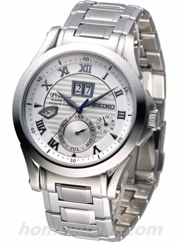 精工SNP057J1男表Premier系列-银色表带/表径41mm