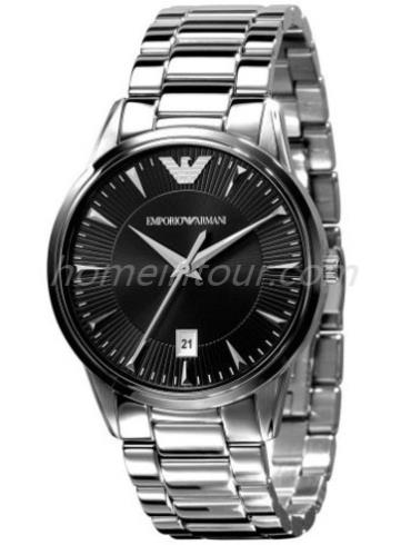 阿玛尼AR2440男表商务休闲系列-银色表带/表径39mm