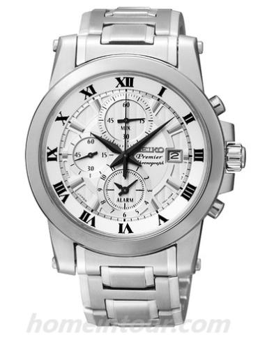 精工SNAF29J1男表Premier系列-银色表带/表径41.5mm