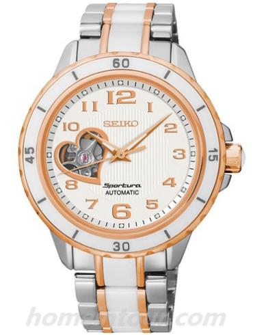 精工SSA884J1女表Sportura系列-银色/白色表带/表径&#8211;