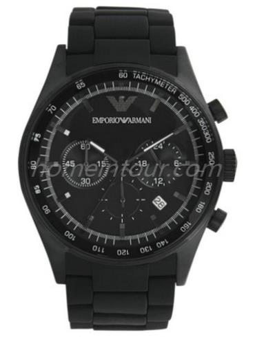 阿玛尼AR5981男表商务休闲系列-黑色表带/表径43mm