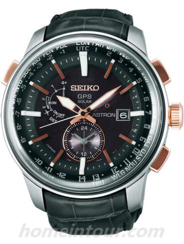 精工SAS038J1男表Astron系列-黑色表带/表径48.2mm