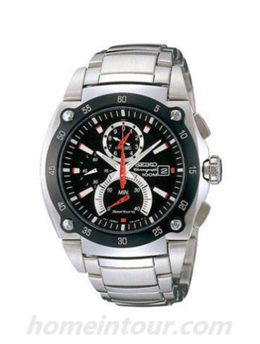 精工SPC001J1男表Sportura系列-银色表带/表径—mm