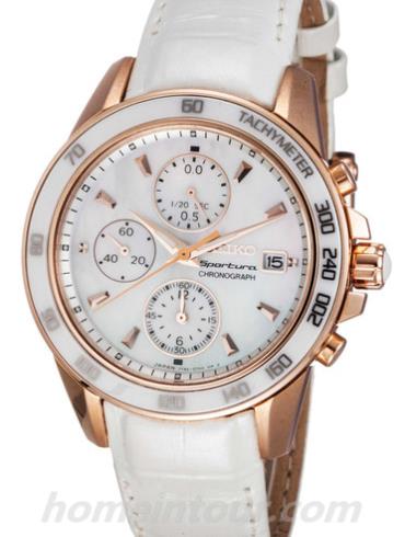 精工SNDX98J1女表Sportura系列-白色表带/表径—mm