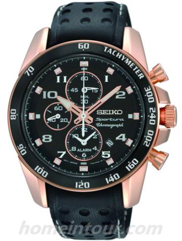 精工SNAE80J1男表Sportura系列-黑色表带/表径—mm