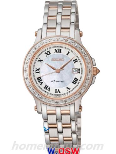 精工SXDE60J1女表Premier系列-间金色表带/表径—mm