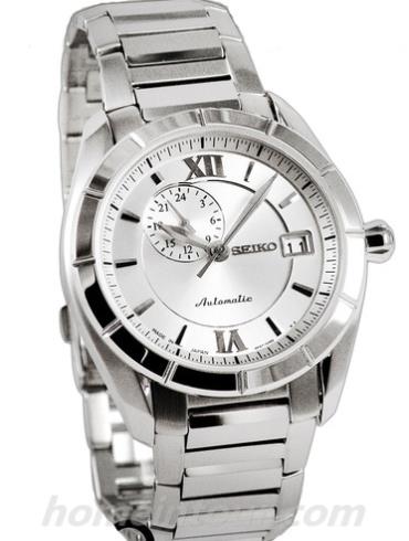 精工SSA009J1男表Premier系列-银色表带/表径—mm