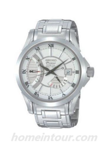 精工SRH007J1男表Premier系列-银色表带/表径—mm