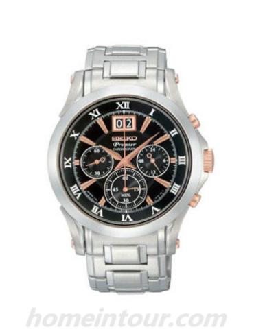 精工SPC064J1男表Premier系列-银色表带/表径—mm