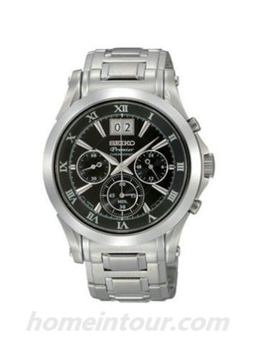 精工SPC057J1男表Premier系列-银色表带/表径—mm