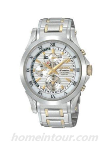 精工SPC052J1男表Premier系列-间金色表带/表径—mm