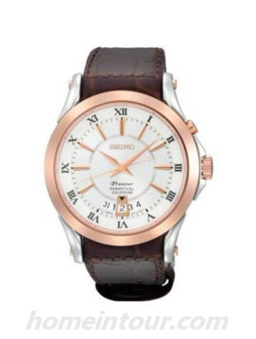 精工SNQ126J1男表Premier系列-棕色表带/表径—mm