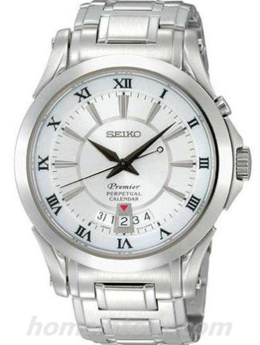 精工SNQ107J1男表Premier系列-银色表带/表径—mm