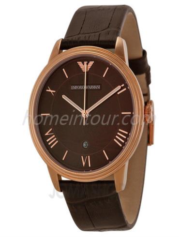 阿玛尼AR1613男表商务休闲系列-棕色表带/表径40mm