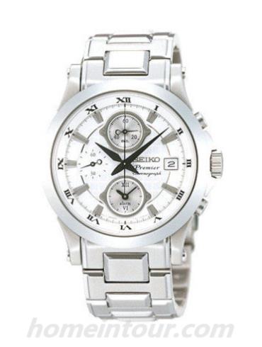 精工SNA583J1男表Premier系列-银色表带/表径—mm