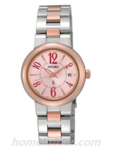 精工SXDE24J女表Lukia系列-间金色表带/表径—mm