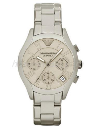 阿玛尼AR1459男表商务休闲系列-白色表带/表径42mm