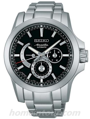 精工SPB021J1男表Ananta系列-银色表带/表径—mm