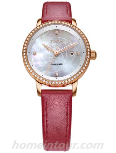 飞亚达LA805002.PWRD女表花语系列-红色表带/表径30mm