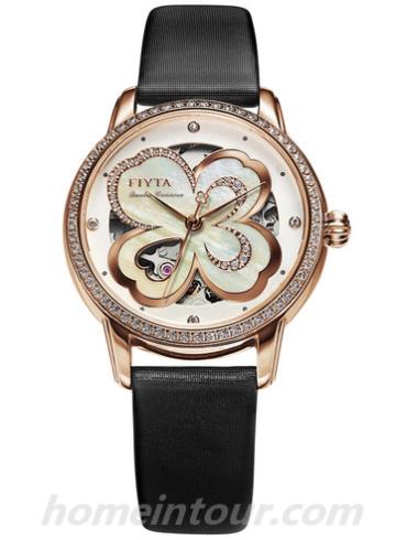 飞亚达LA862003.PWBD女表四叶草系列-黑色表带/表径&#8211;