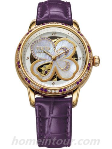 飞亚达LA862015.GWZS女表四叶草系列-紫色表带/表径&#8211;