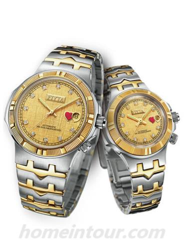 飞亚达GLA8098情侣表金表系列-间金色表带/表径37.5/24.9mm