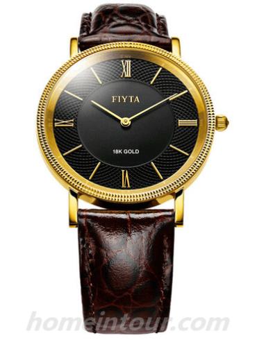 飞亚达G2032.PSR男表金表系列-棕色表带/表径38mm