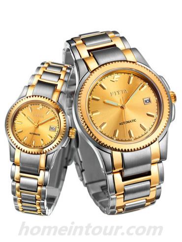 飞亚达GLA8030.TGT情侣表芯动系列-间金色表带/表径41.3/28.1mm