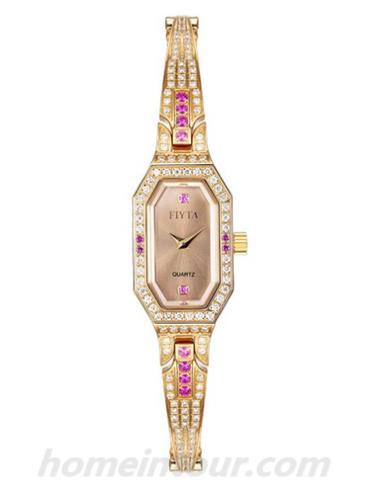 飞亚达L2023.PGPD女表玲珑系列-玫瑰金色表带/表径12.8mm