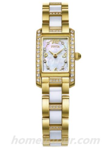 飞亚达L581.GWTH女表玲珑系列-金色表带/表径16.90x28.00mm