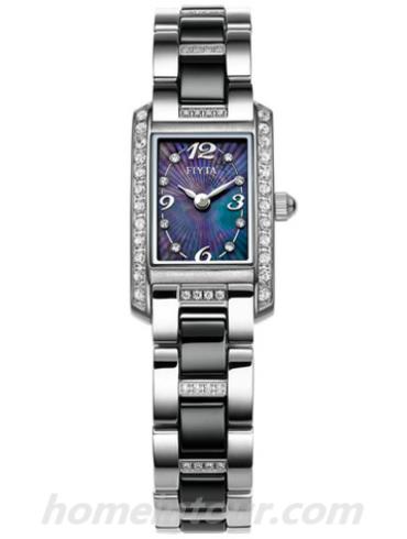 飞亚达L581.WBCH女表玲珑系列-黑色表带/表径28.0x16.9mm