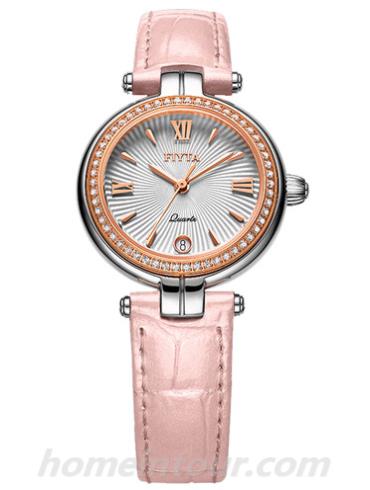 飞亚达L586.MWSD女表心弦系列-粉色表带/表径27.00x32.65mm