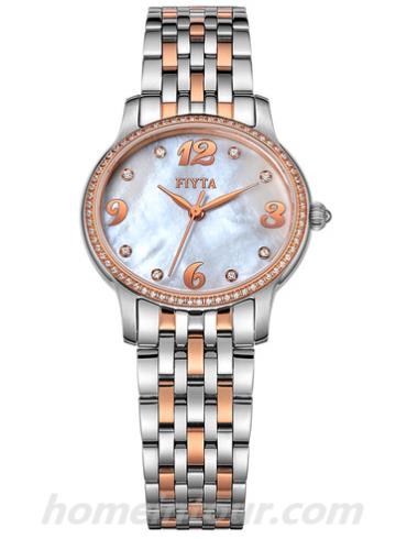 飞亚达L513.MWMD女表倾城系列-间金色表带/表径32.5x29.5mm